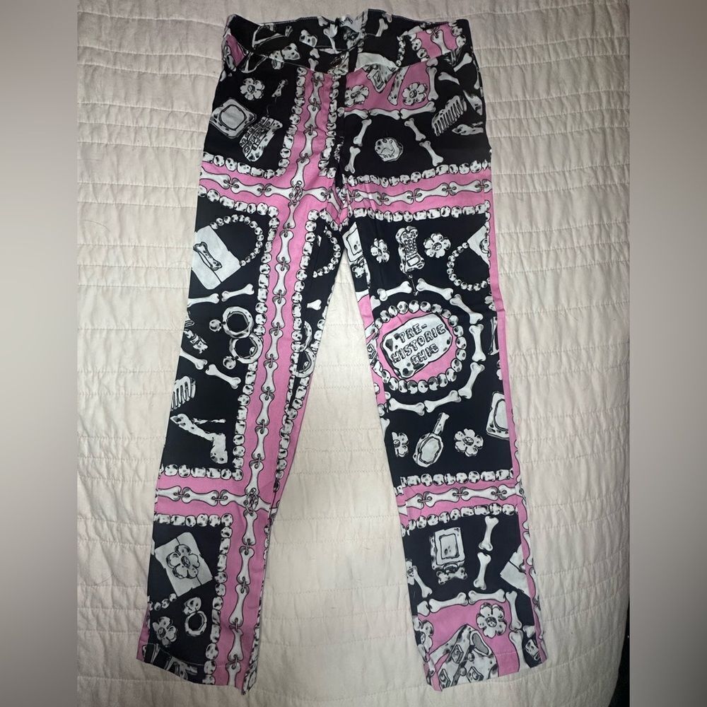 NWTs Moschino Bones Pink Black Pants Teen